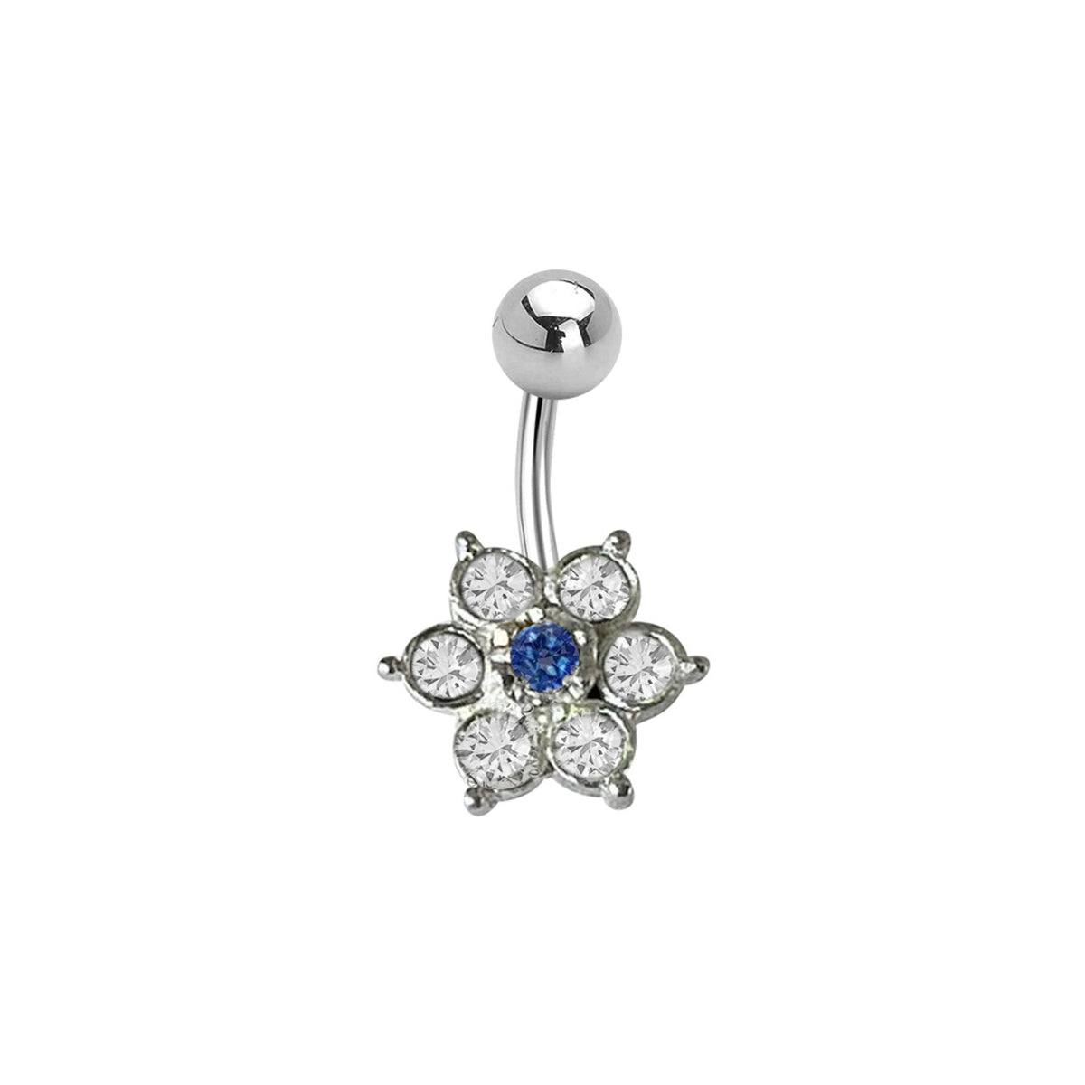 Surgical Steel Belly Ring 14 Gauge 7/16" (11MM) CZ Gems - Kruelty - Photo 6
