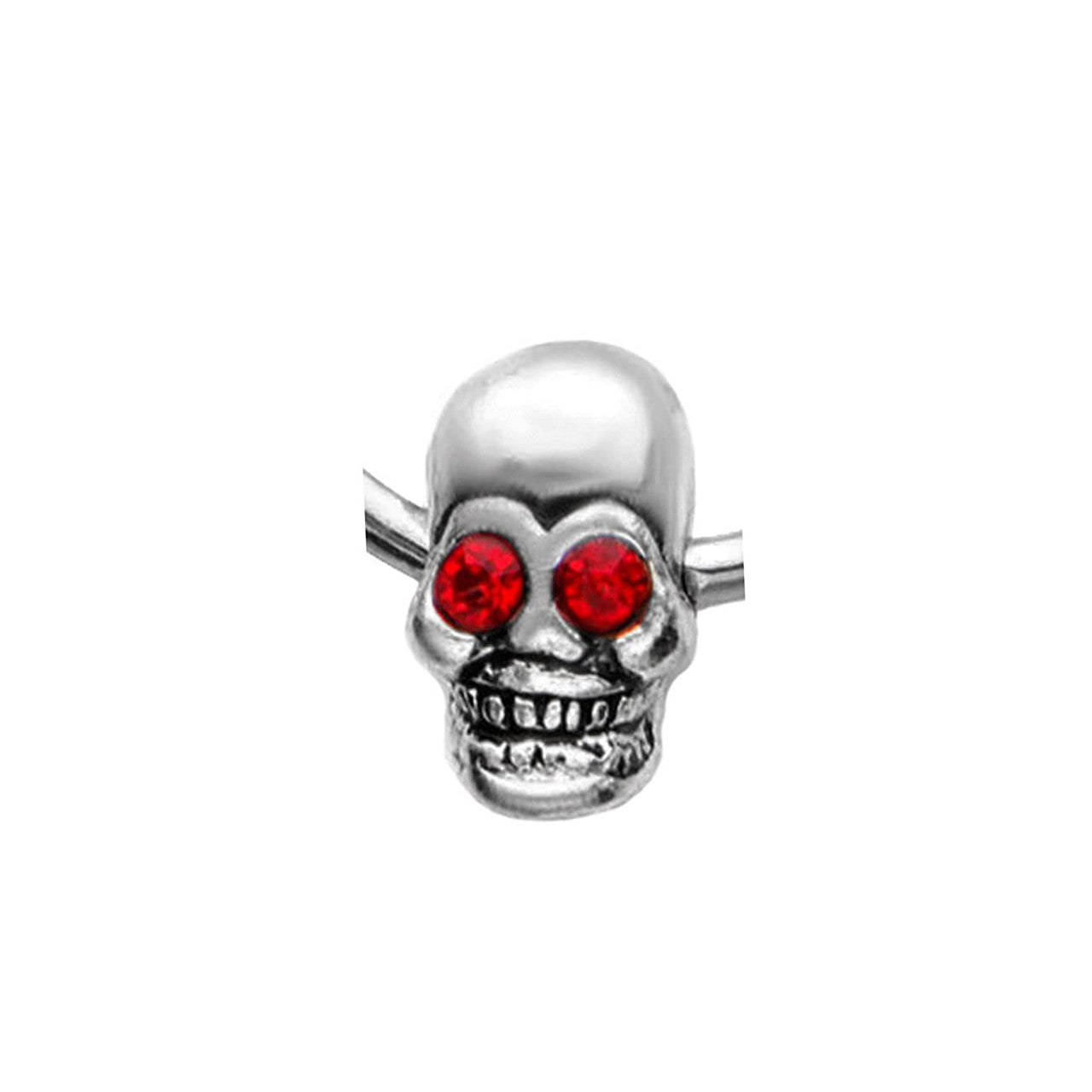 Surgical Steel Captive Bead Ring 16 Gauge Horseshoe With Skull - Pair