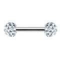 Surgical Steel Nipple Ring Barbell 16 Gauge 1/2" Ferido CZ Gem - Kruelty - Photo 4