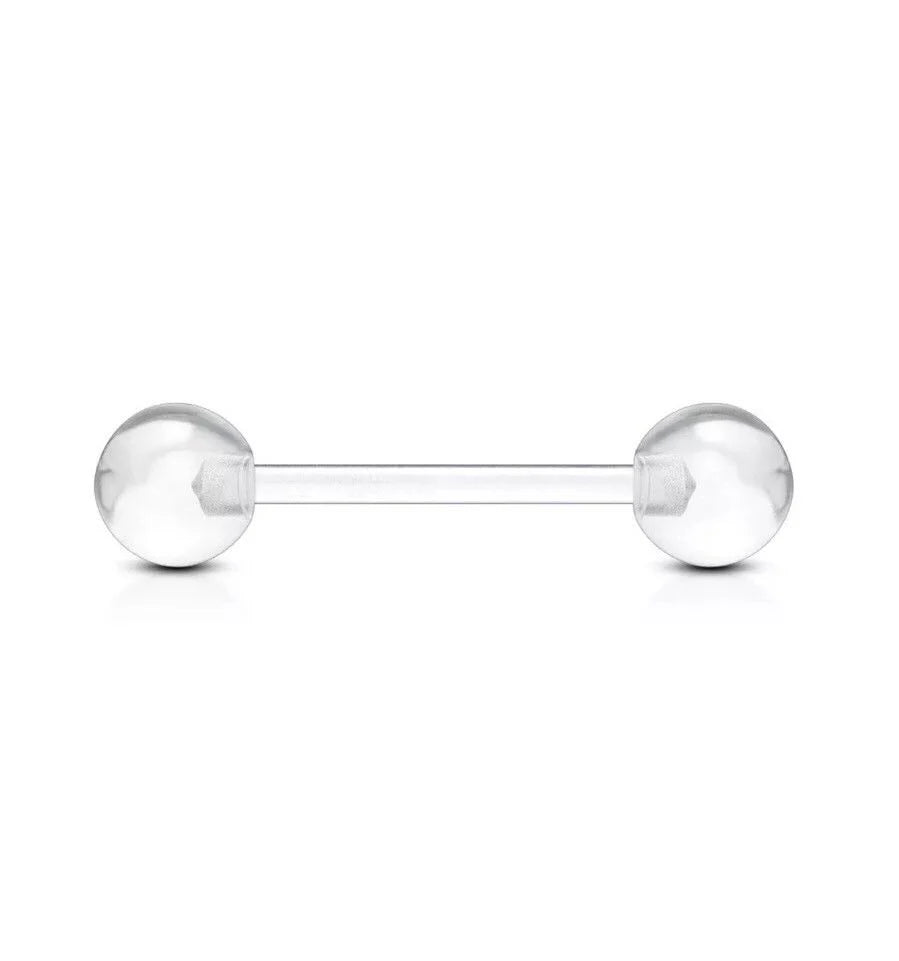 Bio-Flex Flexible Barbell Clear Retainer 14 Gauge Tongue - 10 Pack - Kruelty - Photo 3