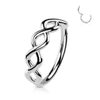 14K Solid Gold Hinged Segment Hoop Ring Outer Facing Infinity