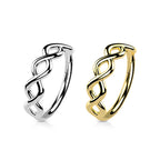14K Solid Gold Hinged Segment Hoop Ring Outer Facing Infinity