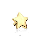 14 Karat Solid Gold Dermal Top 14 Gauge 4 mm Internally Threaded Star - Kruelty - Photo 4