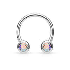Surgical Steel Circular Barbell Ring 16 & 14 Gauge Front CZ Gem - Pair - Kruelty - Photo 7
