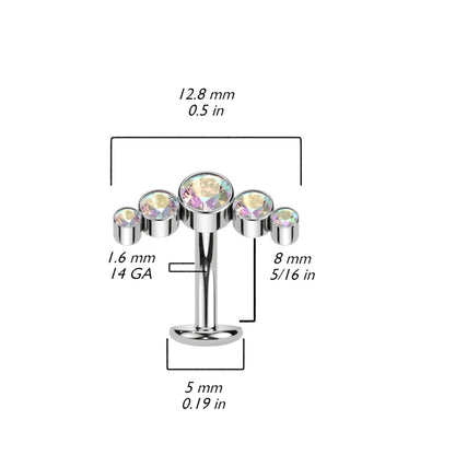 Titanium Belly Ring 14 Gauge 5/16" (8mm) With Swarovski Crystal