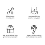.925 Sterling Silver 22 Gauge Self Bending Pot Leaf Nose Stud