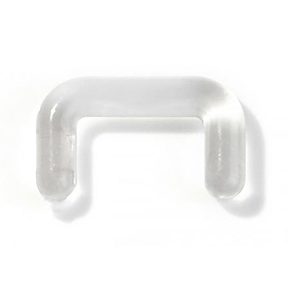 Clear Acrylic Basic U Shape Staple Septum Retainer - 16 to 10 Gauge