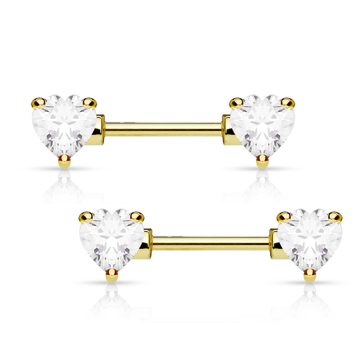 Surgical Steel 14 Gauge CZ Nipple Barbell Gift Set - 3 Pack - photo 3