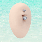Surgical Steel 14 Gauge Crystal Belly Button Rings 10mm - 3 Pack