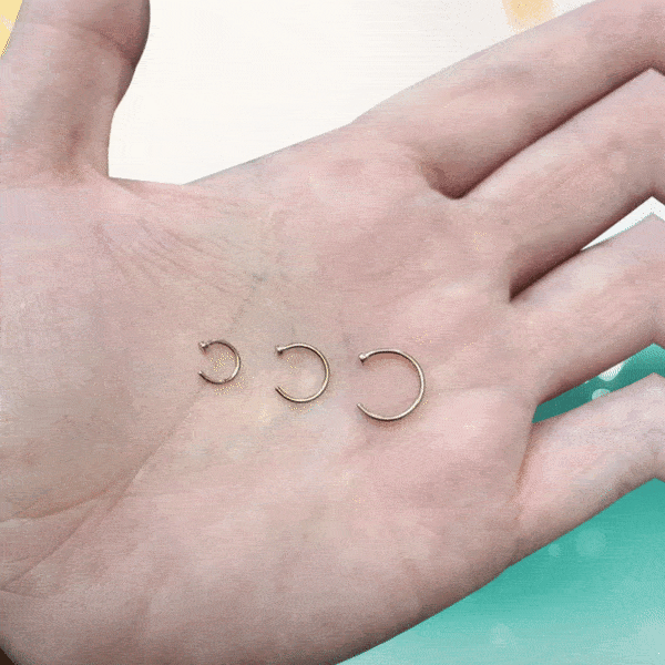 Surgical Steel Nose Hoops 18G or 20G Silver, Black & Gold - 3 Pack - photo 3