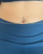Surgical Steel Red CZ Belly Chain Belly Button Ring