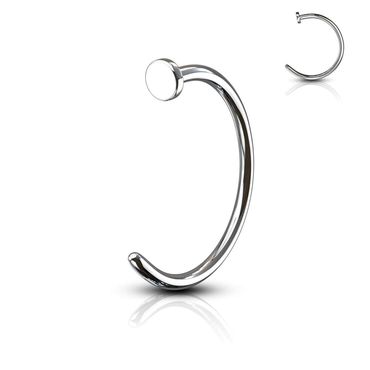 Surgical Steel Nose Ring Hoop 20 & 18 Gauge with Flat End