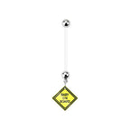 Bio-Flex Pregnancy Belly Button Ring 14 Gauge 1" (25 mm) Baby on Board - Kruelty - Photo 4