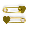 Surgical Steel Nipple Ring Barbell 14 Gauge Safety Pin Heart - Pair - Kruelty