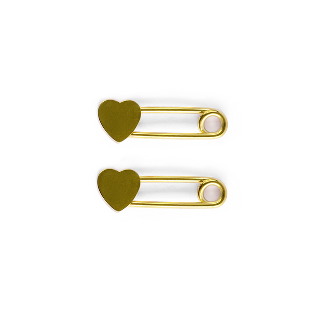 Surgical Steel Nipple Ring Barbell 14 Gauge With Safety Pin Heart