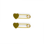 Surgical Steel Nipple Ring Barbell 14 Gauge Safety Pin Heart - Pair - Kruelty - Photo 2