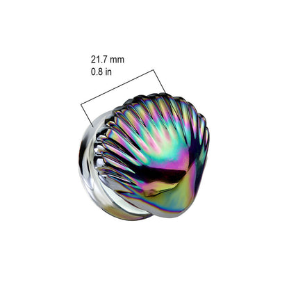 Double Flare Glass Plug Ear 2 to 1" Gauge Iridescent Multi Shell - Set