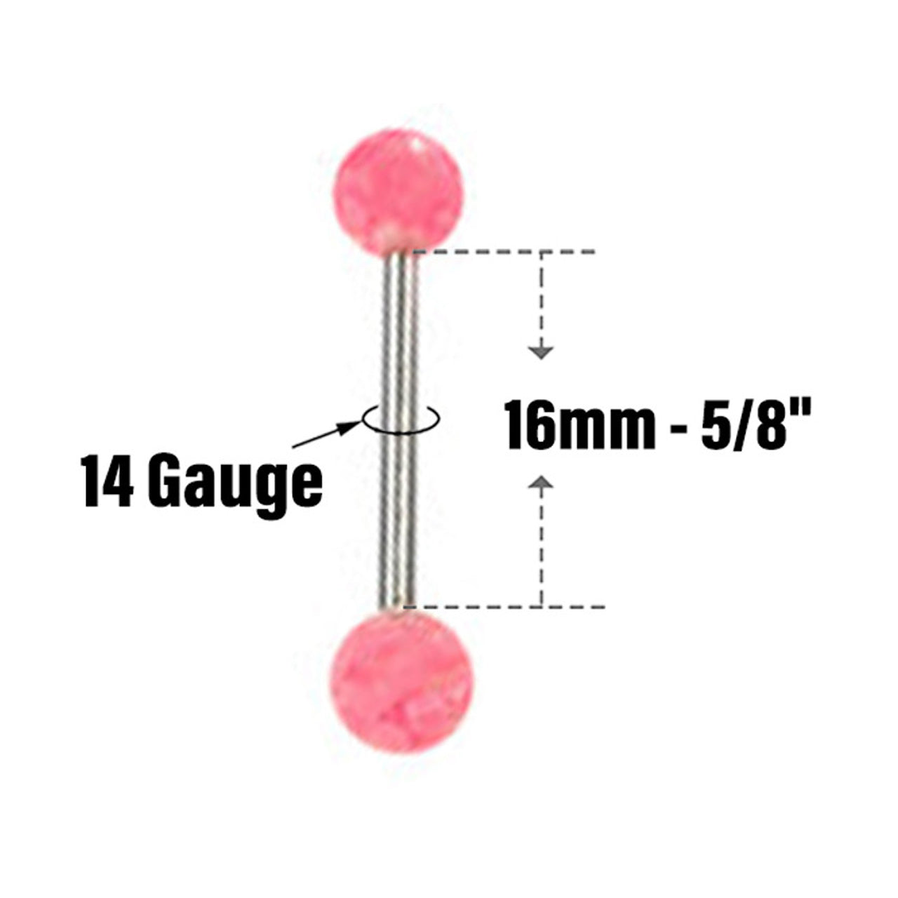 Surgical Steel Nipple Tongue Ring Straight Barbell 14 Gauge - 12 Pack