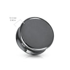 Double Flare Plug Ear Tunnel 6 to 5/8" Gauge & Hematite Stone - Pair - Kruelty - Photo 5