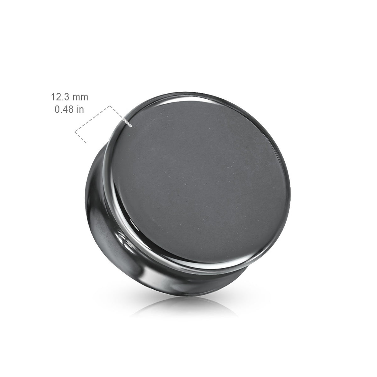 Double Flare Plug Ear Tunnel 6 to 5/8" Gauge & Hematite Stone - Pair - Kruelty - Photo 5