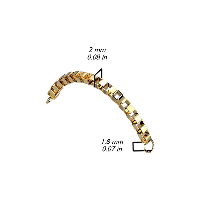Surgical Steel Nose & Ear Link Bridge Connector Box Chain - Kruelty - Photo 4
