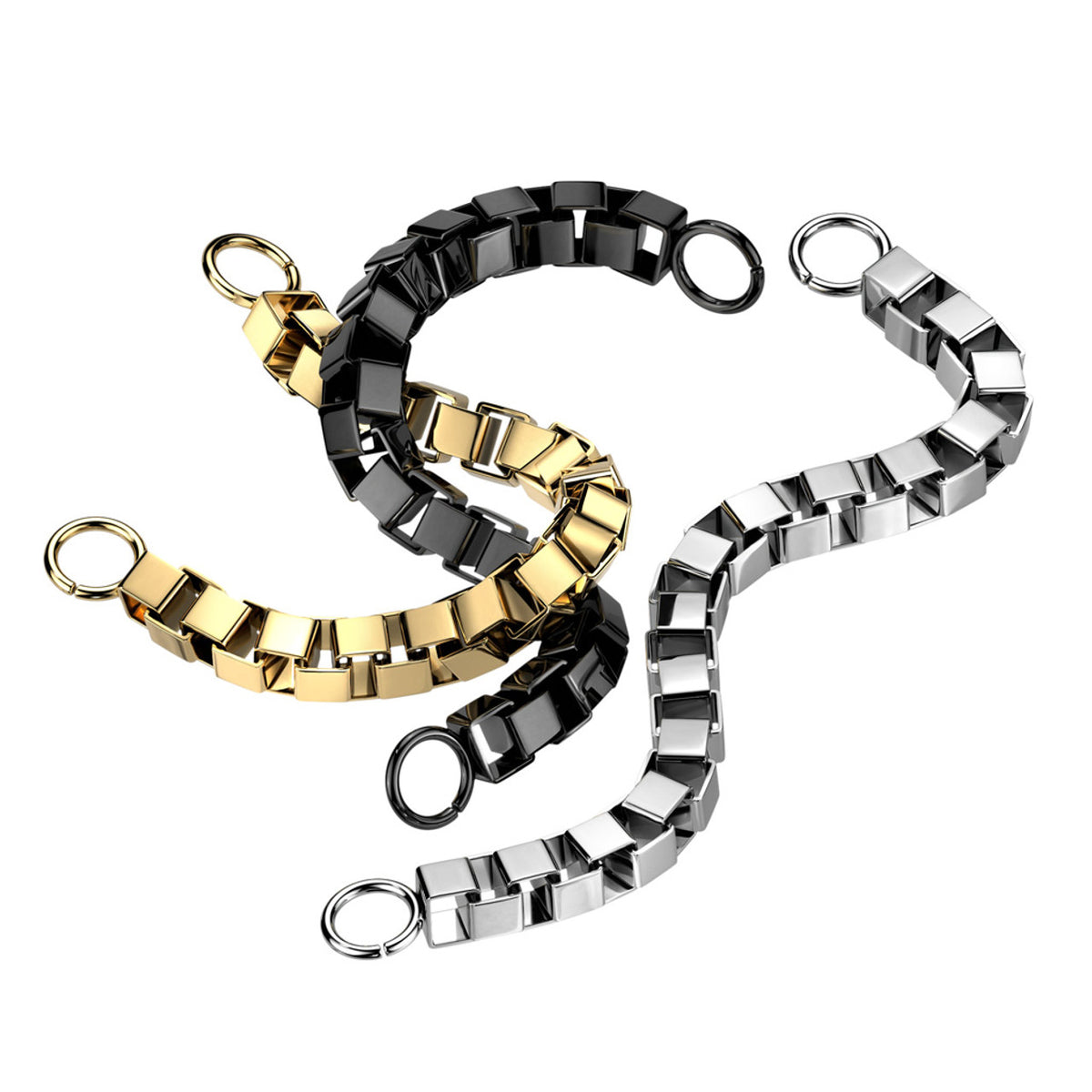 Surgical Steel Nose & Ear Link Bridge Connector Box Chain - Kruelty - Photo 2