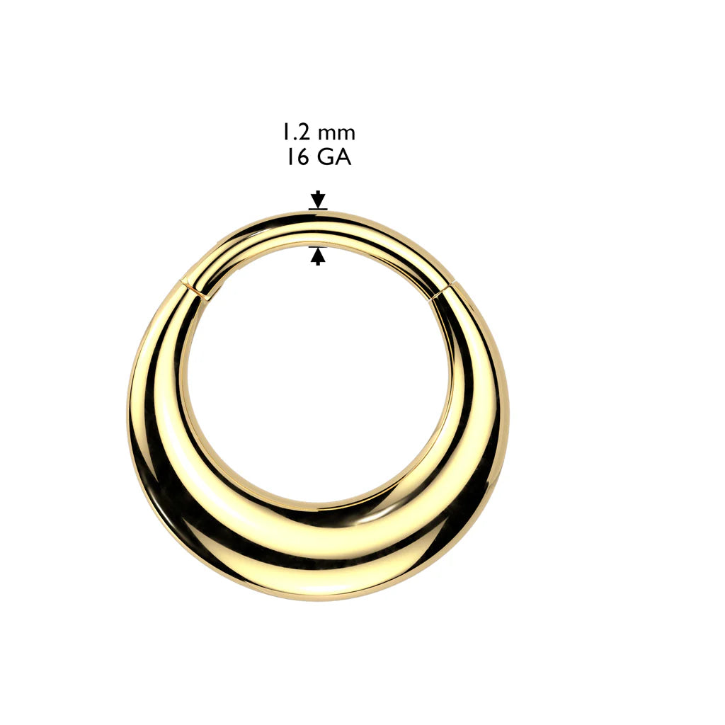 Surgical Steel Septum Hinged Clicker Hoop Ring 16 Gauge & Hollow Thick - Kruelty - Photo 4