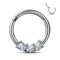 Surgical Steel Hinged Segment Ring 16 Gauge 3 Set CZ - Kruelty - Photo 3