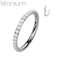Titanium Hinged Segment Hoop Ring 16 Gauge & Outward Facing Opals - Kruelty - Photo 6