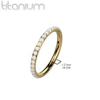 Titanium Hinged Segment Hoop Ring 16 Gauge & Outward Facing Opals - Kruelty - Photo 2