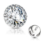 Surgical Steel Dermal Top 14 Gauge Internal Threaded Round CZ Gem - Kruelty - Photo 6