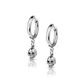 Surgical Steel Hoop Earring 20 Gauge with Dangle Skull - Pair - Kruelty - Photo 6