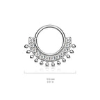 Surgical Steel Bendable Hoop Septum Ring 16 Gauge with Fan CZ Gems - Kruelty - Photo 4