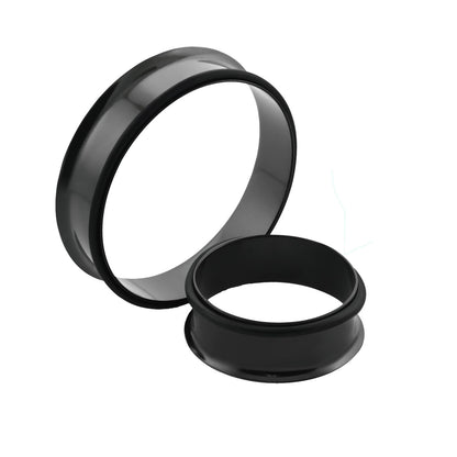 Surgical Steel 1 to 2 Inch Black PVD Single Flare Tunnels - Pair - photo 2