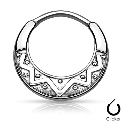 Surgical Steel 16 Gauge Two Tone Dotted Septum Clicker Hoop - photo 5