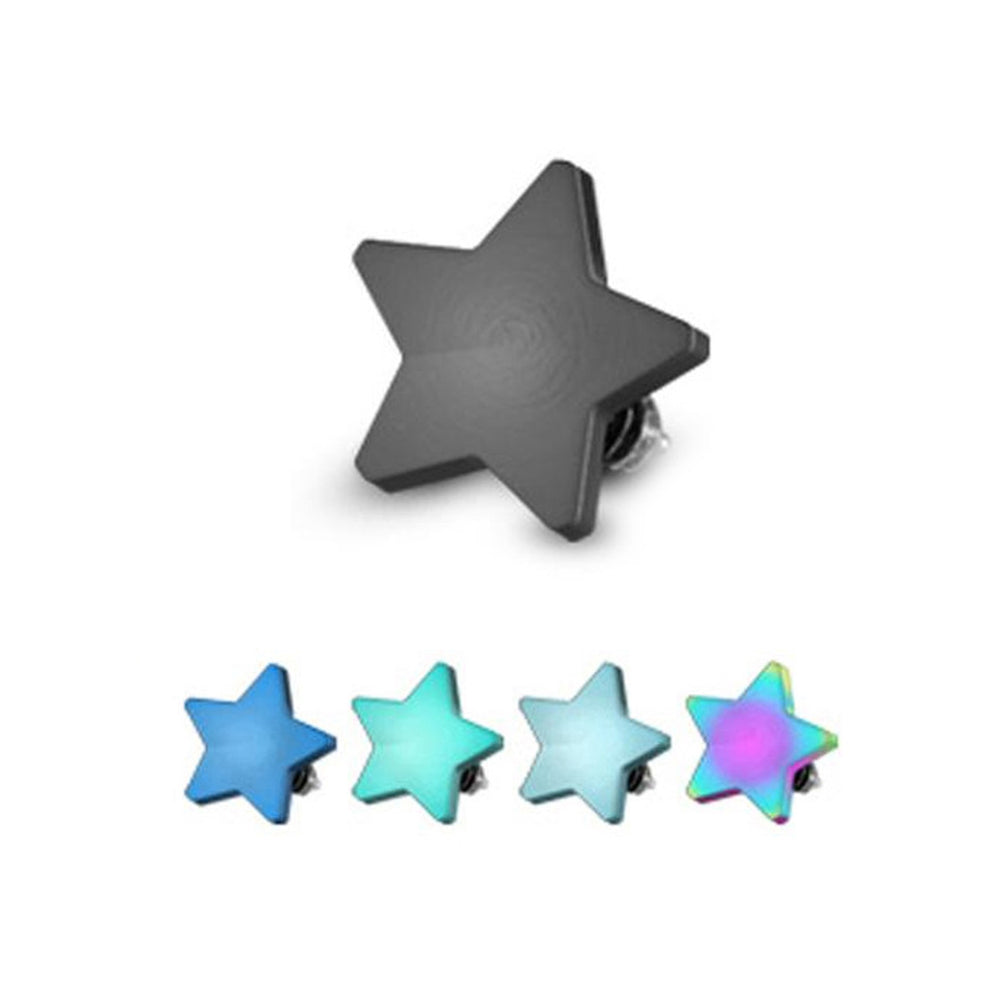Surgical Steel PVD Star Dermal Anchor Top 4mm - 5 Colors