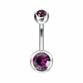 Titanium Belly Ring 14 Gauge 7/16" (11 mm) & Color CZ Gems - Kruelty - Photo 2
