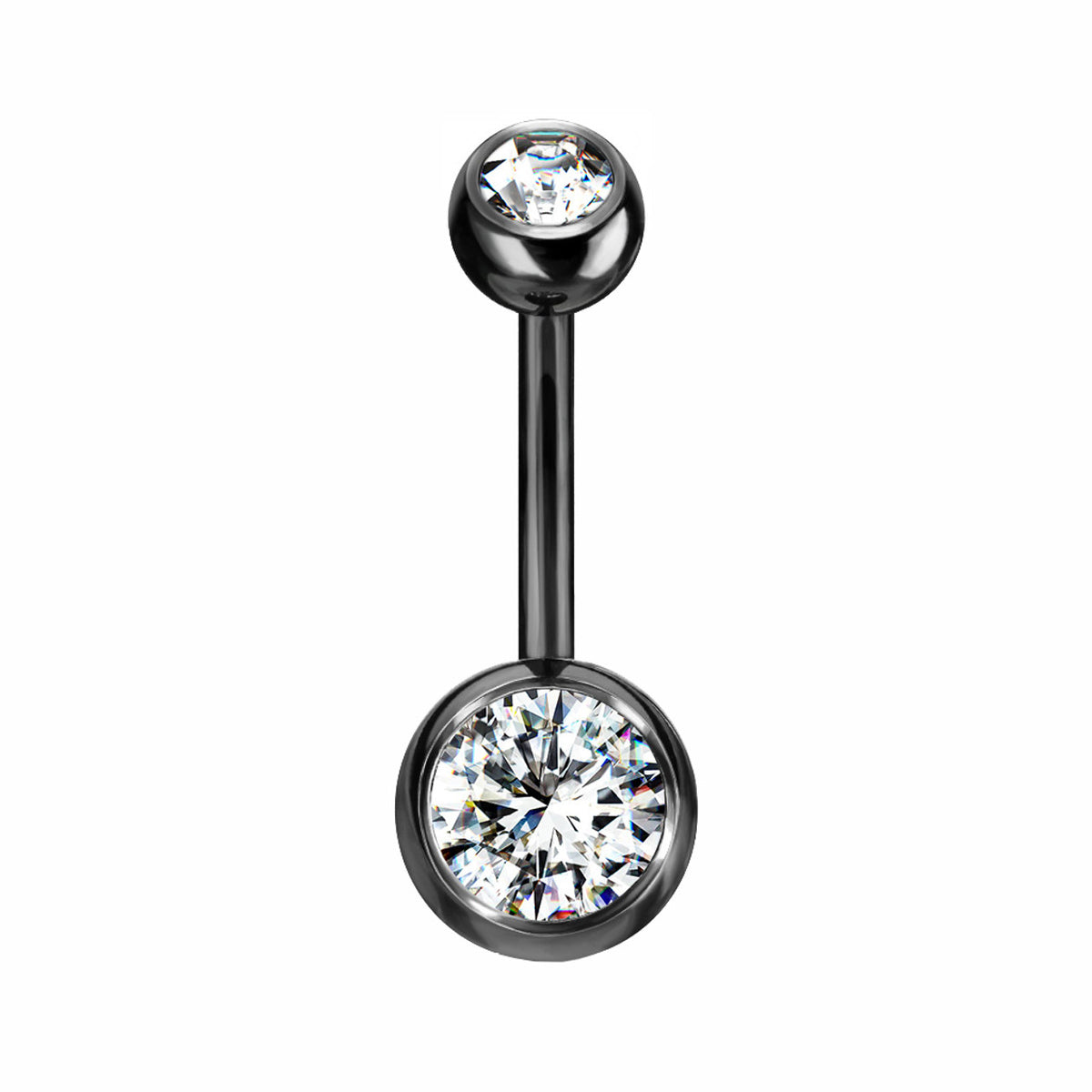 Titanium Belly Ring 14 Gauge 7/16" (11 mm) & Color CZ Gems - Kruelty - Photo 8