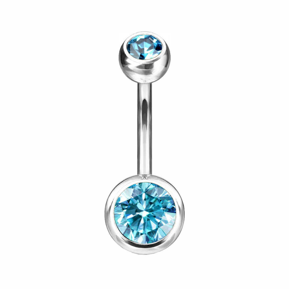 Titanium Belly Ring 14 Gauge 7/16" (11 mm) & Color CZ Gems - Kruelty - Photo 10