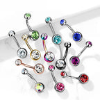 Titanium Belly Ring 14 Gauge 7/16" (11 mm) & Color CZ Gems - Kruelty - Photo 16