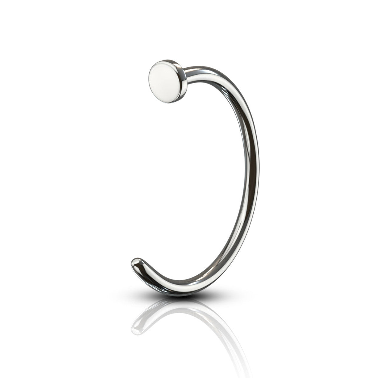Titanium Nose Ring Hoop 20 Gauge PVD Plated C-Shape With Flat End