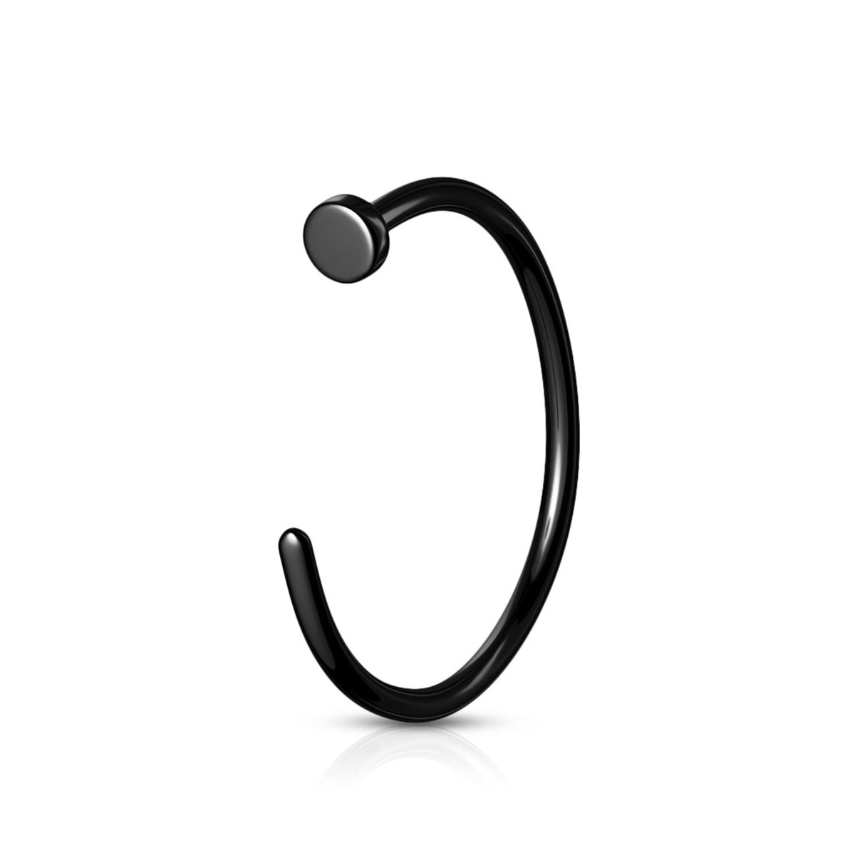 Titanium 20 Gauge PVD C-Shape Nose Hoop with Flat Ends - Kruelty - Photo 4