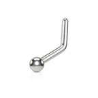Titanium Nose Ring Stud 20 & 18 Gauge 1/4" L Bend Ball Dome Spike - Kruelty - Photo 3