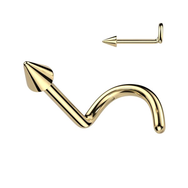Titanium Nose Ring Screw Stud 20 & 18 Gauge 1/4" 6 mm Spike End - Kruelty - Photo 5