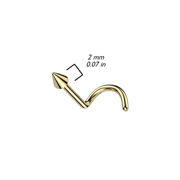 Titanium Nose Ring Screw Stud 20 & 18 Gauge 1/4" 6 mm Spike End - Kruelty - Photo 4