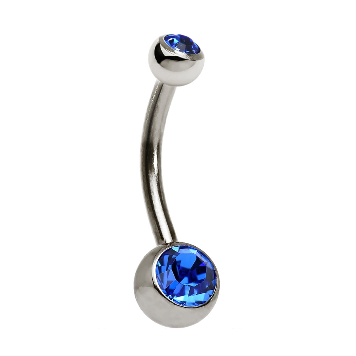 Titanium Belly Ring 14 Gauge 1/2" (12 MM) & Double Color CZ Gems