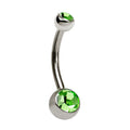 Titanium Belly Ring 14 Gauge 1/2" (12 mm) & Double Color CZ Gems - Kruelty - Photo 3