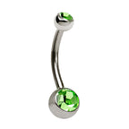 Titanium Belly Ring 14 Gauge 1/2" (12 mm) & Double Color CZ Gems - Kruelty - Photo 3
