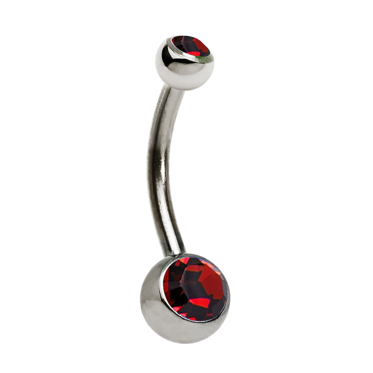 Titanium Belly Ring 14 Gauge 1/2" (12 mm) & Double Color CZ Gems - Kruelty - Photo 6