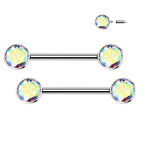 Surgical Steel Nipple Ring Barbell 14 Gauge Internally Threaded - Pair - Kruelty - Photo 2